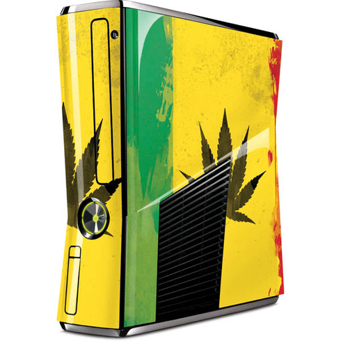 Marijuana Rasta Distressed Xbox 360 Slim (2010) Skin